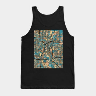 San Antonio Map Pattern in Mid Century Pastel Tank Top